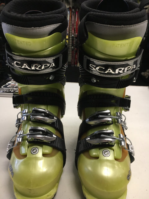 Load image into Gallery viewer, Scarpa Spirit4 Used Yellow/Orange 305mm Back Country Touring Boots
