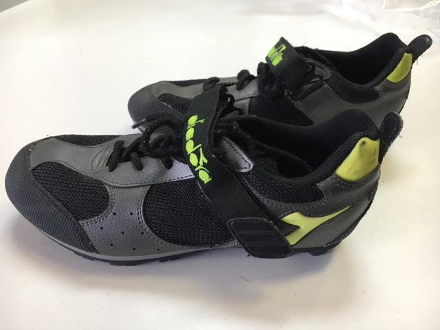 Load image into Gallery viewer, Used Diadora Black/Silver/Green Sr 7 MTB Biking Shoes
