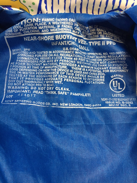 Type II Blue Infant Used Kent Sporting Life Vest