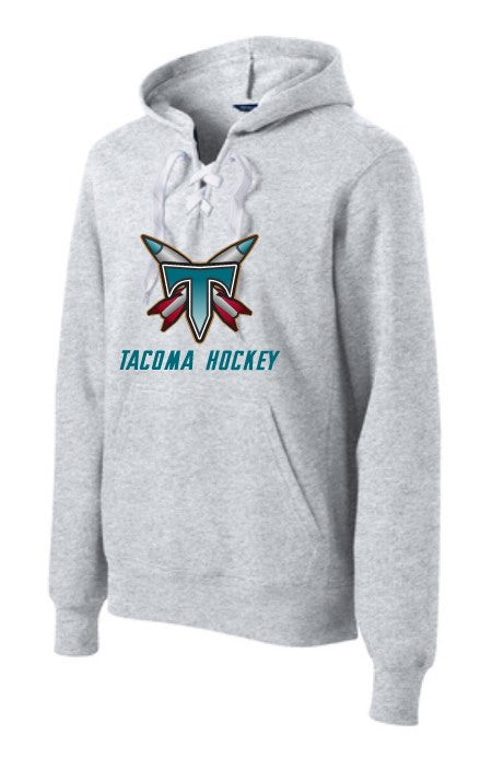 Load image into Gallery viewer, Tacoma Rockets T Logo Adult Hockey Lace Hoodie
