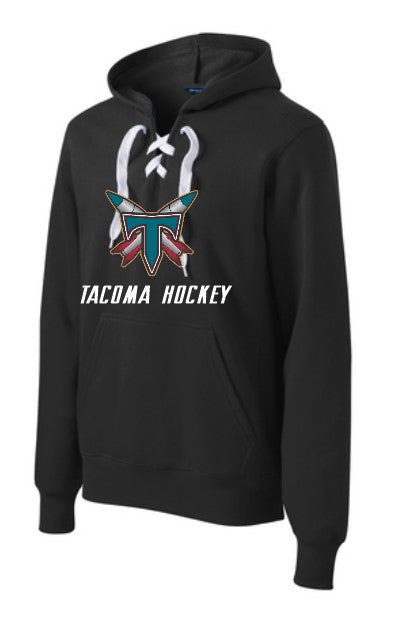 Load image into Gallery viewer, Tacoma Rockets T Logo Adult Hockey Lace Hoodie
