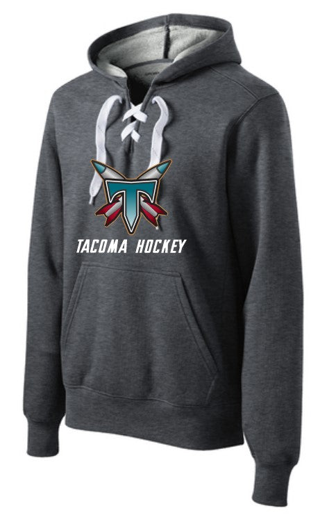 Load image into Gallery viewer, Tacoma Rockets T Logo Adult Hockey Lace Hoodie
