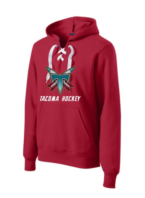 Load image into Gallery viewer, Tacoma Rockets T Logo Adult Hockey Lace Hoodie
